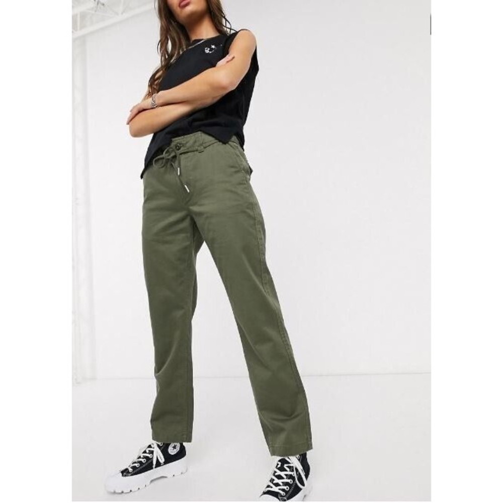 Converse Womens‎ Tie Waist Green Chino Pants Size 27